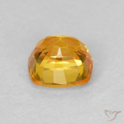 Zaffiro Arancio Medio naturale da 0.60 ct, Cuscino, VVS-VS