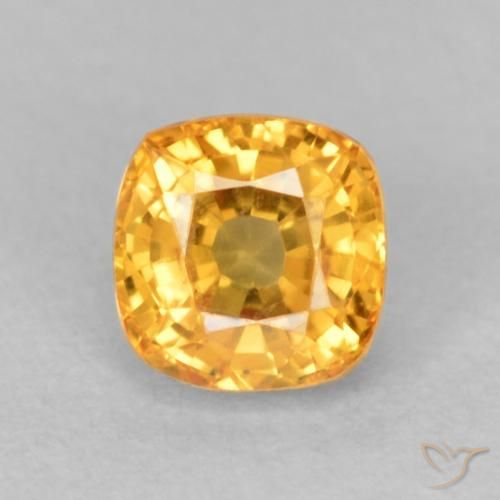 0.73ct Naturale Arancio Medio Zaffiro, Cuscino, VVS-VS