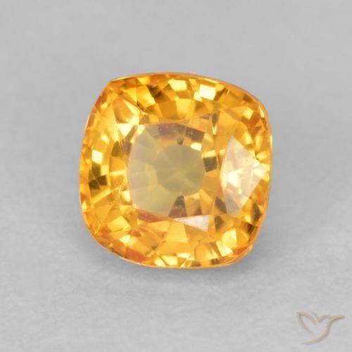 Zaffiro Arancio Medio naturale da 0.73 ct, Cuscino, VVS-VS