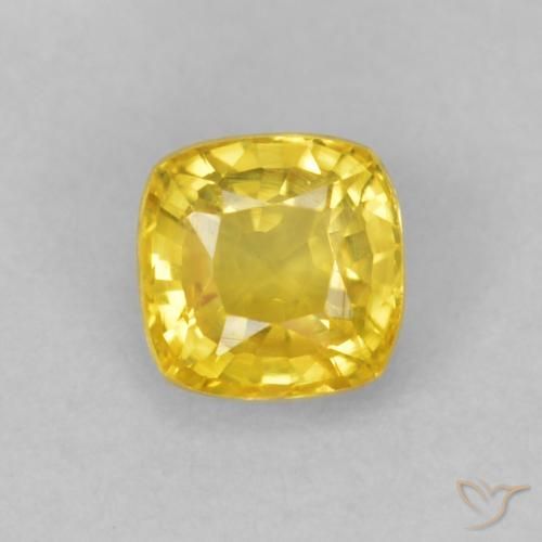 0.50ct Naturale Giallo medio Zaffiro, Cuscino, VVS-VS