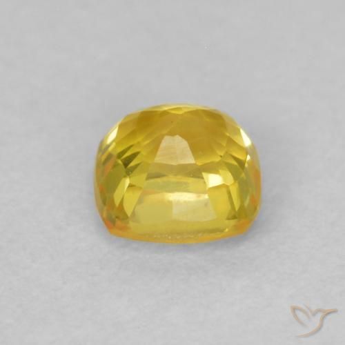 Zaffiro Giallo medio naturale da 0.50 ct, Cuscino, VVS-VS