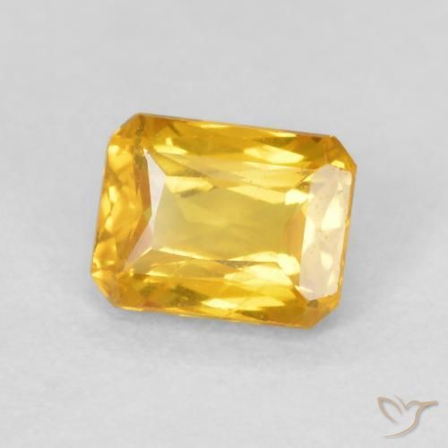 Zaffiro Dorato naturale da 0.72 ct, Ottagonale / Taglio smeraldo, VVS-VS