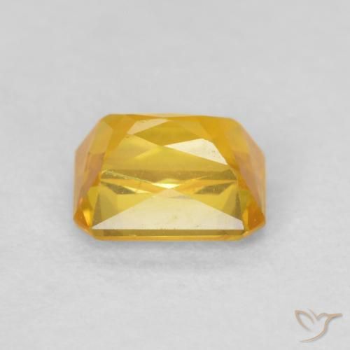 Zaffiro Dorato naturale da 0.72 ct, Ottagonale / Taglio smeraldo, VVS-VS