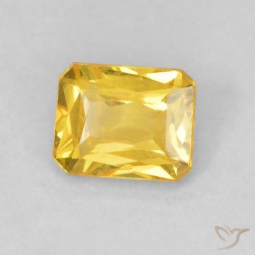 Zaffiro Dorato naturale da 0.58 ct, Ottagonale / Taglio smeraldo, VVS-VS