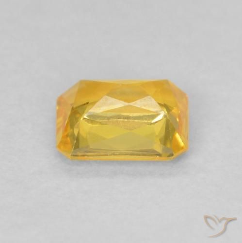Zaffiro Dorato naturale da 0.58 ct, Ottagonale / Taglio smeraldo, VVS-VS