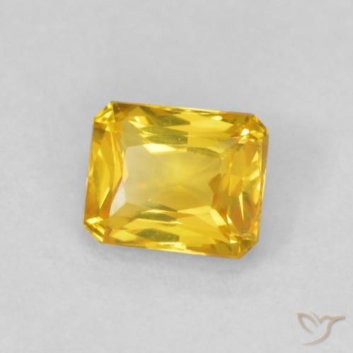 Zaffiro Arancione-Oro naturale da 0.48 ct, Ottagonale / Taglio smeraldo, VVS-VS