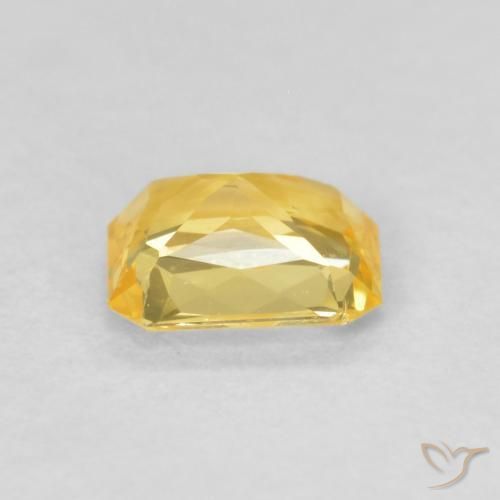 Zaffiro Giallo intenso naturale da 0.51 ct, Ottagonale / Taglio smeraldo, VVS-VS