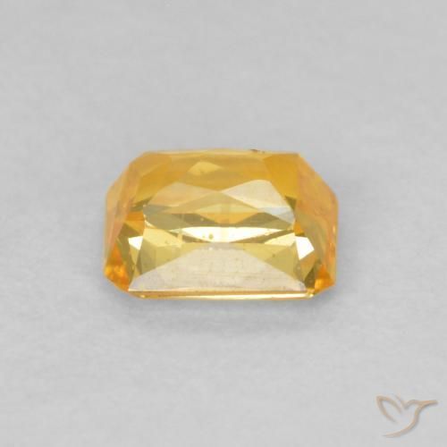 Zaffiro Arancio Dorato Profondo naturale da 0.59 ct, Ottagonale / Taglio smeraldo, VVS-VS