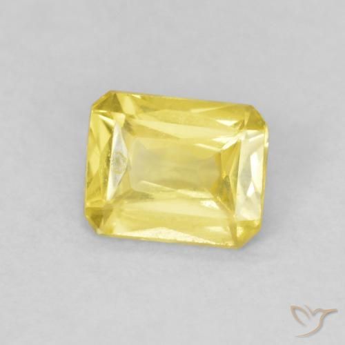 Zaffiro Giallo terroso naturale da 0.47 ct, Ottagonale / Taglio smeraldo, VVS-VS