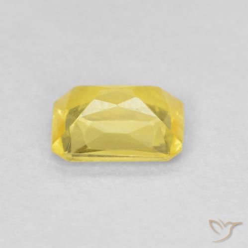 Zaffiro Giallo terroso naturale da 0.47 ct, Ottagonale / Taglio smeraldo, VVS-VS