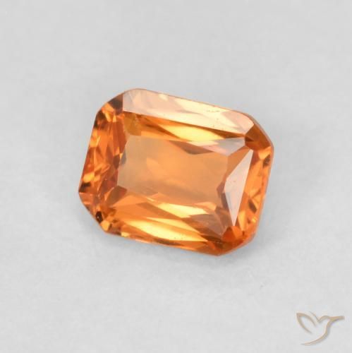 Zaffiro Arancio Medio naturale da 0.53 ct, Ottagonale / Taglio smeraldo, VVS