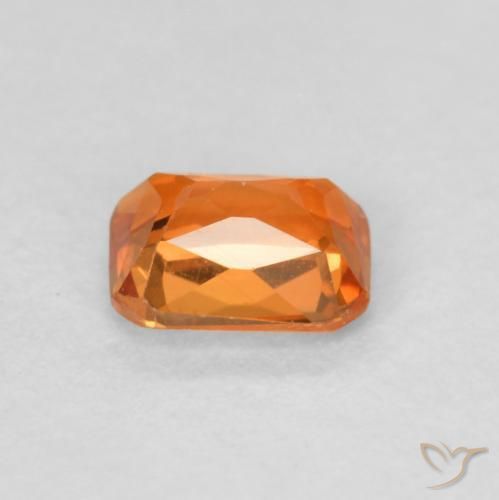 Zaffiro Arancio Medio naturale da 0.53 ct, Ottagonale / Taglio smeraldo, VVS