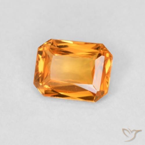 Zaffiro Arancio Medio naturale da 0.45 ct, Ottagonale / Taglio smeraldo, VVS-VS