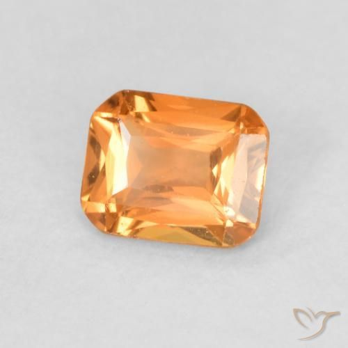 Zaffiro Arancio Medio naturale da 0.51 ct, Ottagonale / Taglio smeraldo, VVS-VS