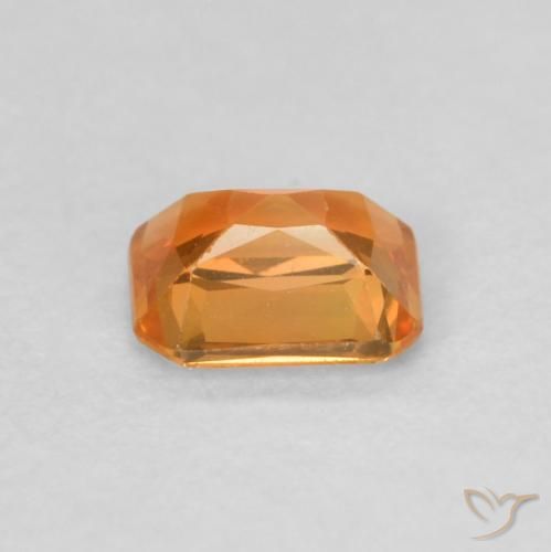 Zaffiro Arancio Medio naturale da 0.51 ct, Ottagonale / Taglio smeraldo, VVS-VS