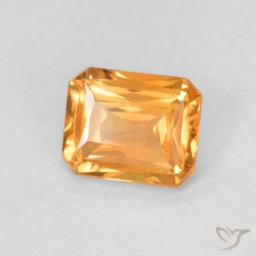 Zaffiro Medium Light-Orange naturale da 0.50 ct, Ottagonale / Taglio smeraldo, VVS-VS