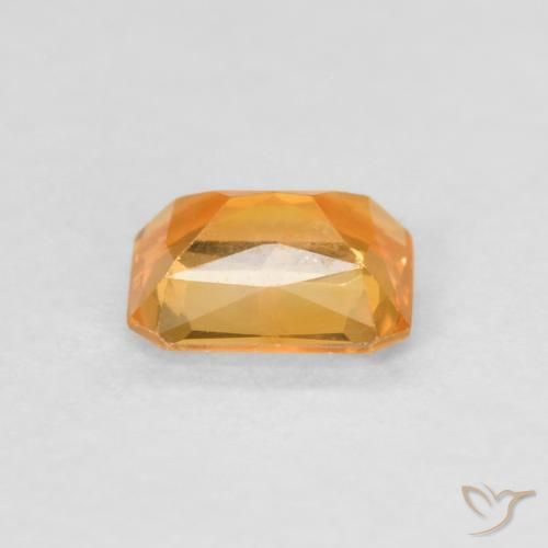 Zaffiro Medium Light-Orange naturale da 0.50 ct, Ottagonale / Taglio smeraldo, VVS-VS