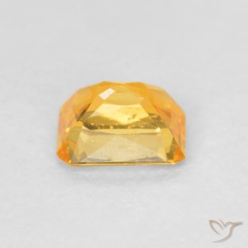 Zaffiro Arancio intenso-OroG naturale da 0.53 ct, Ottagonale / Taglio smeraldo, VS