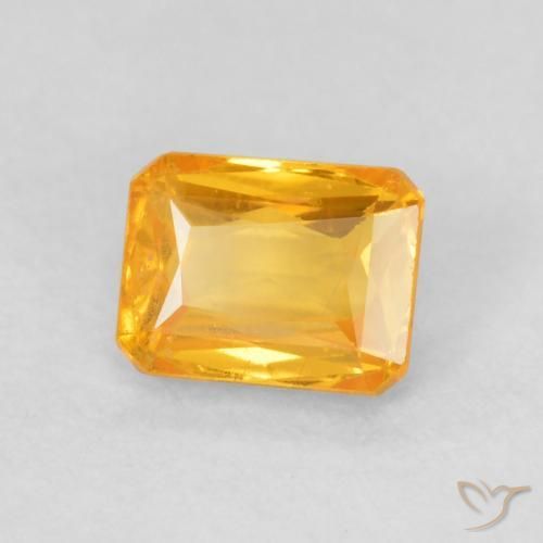 Zaffiro Arancio-Oro naturale da 0.68 ct, Ottagonale / Taglio smeraldo, VS