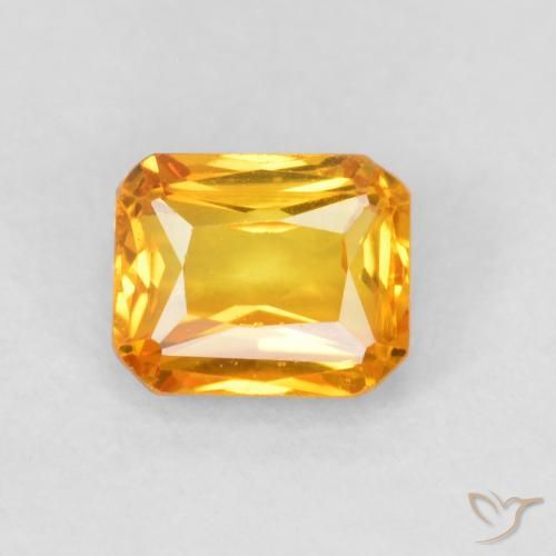 Zaffiro Albicocca Arancia naturale da 0.67 ct, Ottagonale / Taglio smeraldo, VVS-VS
