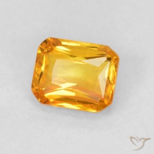 Zaffiro Albicocca Arancia naturale da 0.67 ct, Ottagonale / Taglio smeraldo, VVS-VS