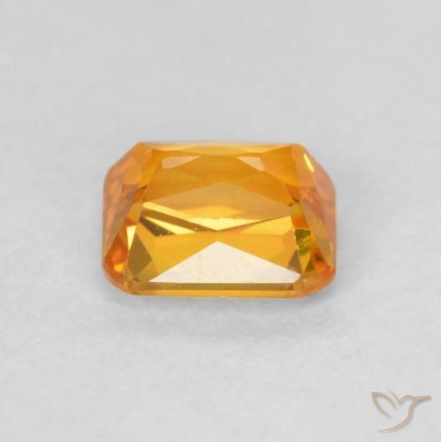 Zaffiro Albicocca Arancia naturale da 0.67 ct, Ottagonale / Taglio smeraldo, VVS-VS
