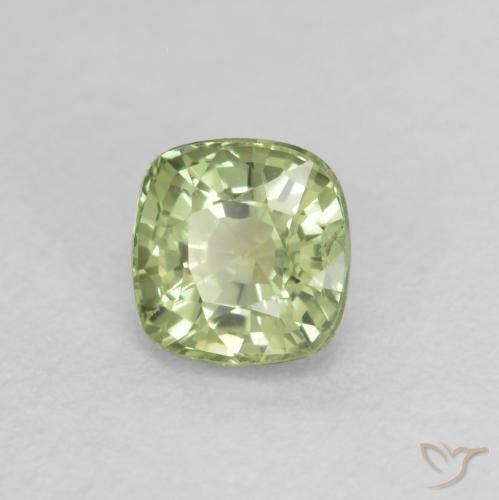 Zaffiro Verde chiaro naturale da 0.55 ct, Cuscino, VS
