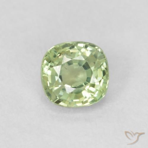 0.46ct Naturale Verde molto chiaro Zaffiro, Cuscino, VS