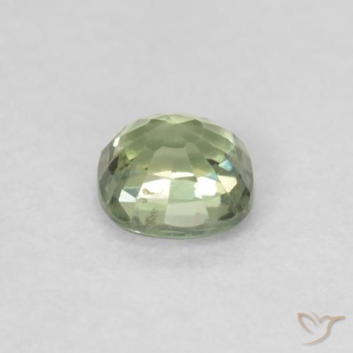 Zaffiro Verde molto chiaro naturale da 0.46 ct, Cuscino, VS