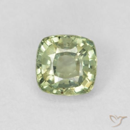 0.57ct Naturale Verde molto chiaro Zaffiro, Cuscino, VS