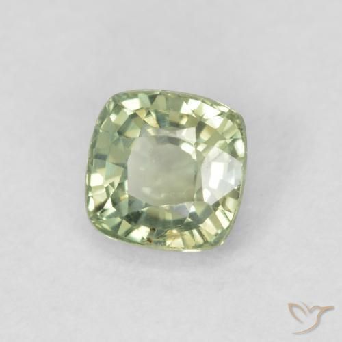 Zaffiro Verde molto chiaro naturale da 0.57 ct, Cuscino, VS