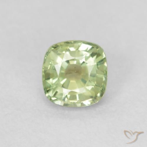 Zaffiro Giallo chiaro Verde naturale da 0.50 ct, Cuscino, VS