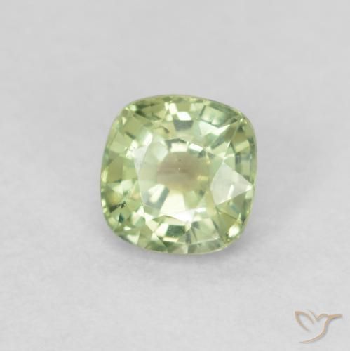 Zaffiro Giallo chiaro Verde naturale da 0.50 ct, Cuscino, VS