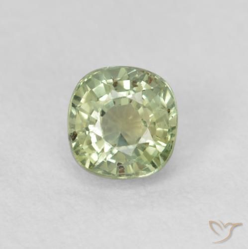 0.55ct Naturale Verde salvia molto chiaro Zaffiro, Cuscino, VS