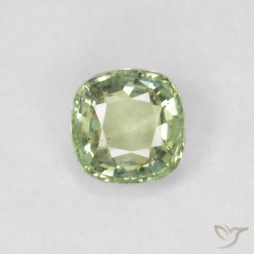 0.43ct Naturale Verde salvia molto chiaro Zaffiro, Cuscino, VS