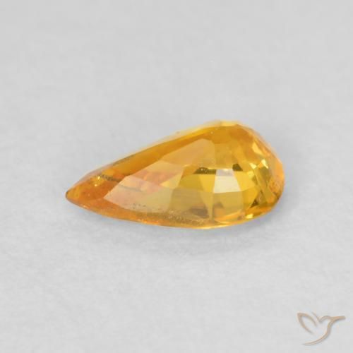 Zaffiro Arancio-Oro naturale da 0.40 ct, Forma a pera, VS