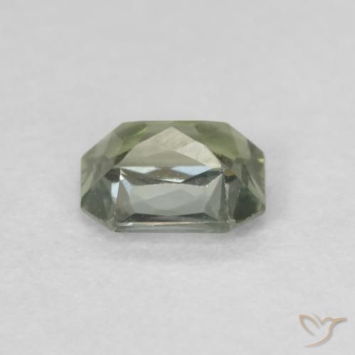 Zaffiro Verde Salvia Chiaro naturale da 0.46 ct, Ottagonale / Taglio smeraldo, VVS