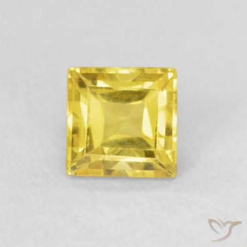 0.58ct Naturale Oro giallastro Zaffiro, Quadrato, VS