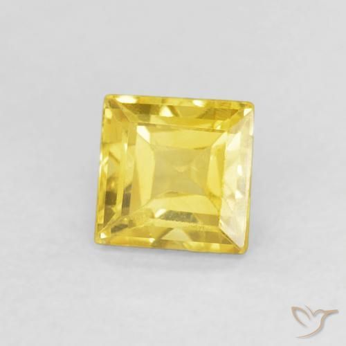 Zaffiro Oro giallastro naturale da 0.58 ct, Quadrato, VS