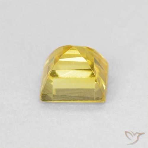 Zaffiro Oro giallastro naturale da 0.58 ct, Quadrato, VS