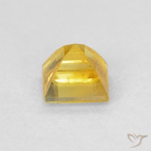 Zaffiro Giallo medio naturale da 0.55 ct, Quadrato, VS