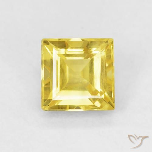 0.65ct Naturale Giallo medio Zaffiro, Quadrato, VS