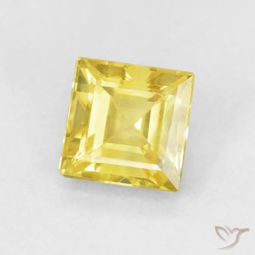 Zaffiro Giallo medio naturale da 0.65 ct, Quadrato, VS