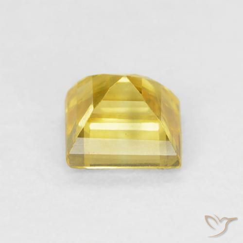 Zaffiro Giallo medio naturale da 0.65 ct, Quadrato, VS