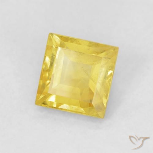 Zaffiro Giallo medio naturale da 0.60 ct, Quadrato, VS