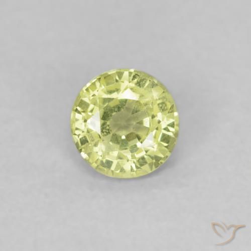0.33ct Naturale Giallo medio Zaffiro, Rotondo, VVS-VS