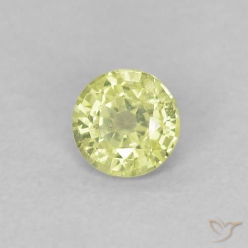 Zaffiro Giallo medio naturale da 0.33 ct, Rotondo, VVS-VS