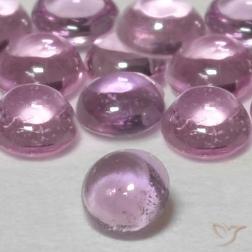 Zaffiro Rosa porpora chiaro reale naturale da 0.07 ct, Rotondo, Trasparente