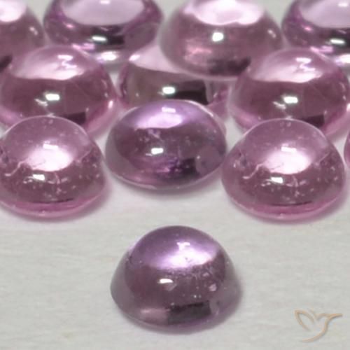 Zaffiro Rosa porpora chiaro reale naturale da 0.07 ct, Rotondo, Trasparente