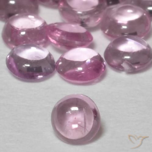 Zaffiro Rosa chiaro naturale da 0.08 ct, Rotondo, Trasparente